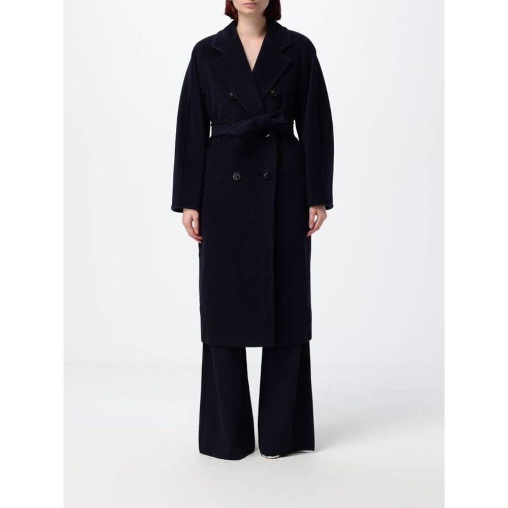 Max Mara Women Madame Double-Breasted Long Wool Coat Max Mara With Belt